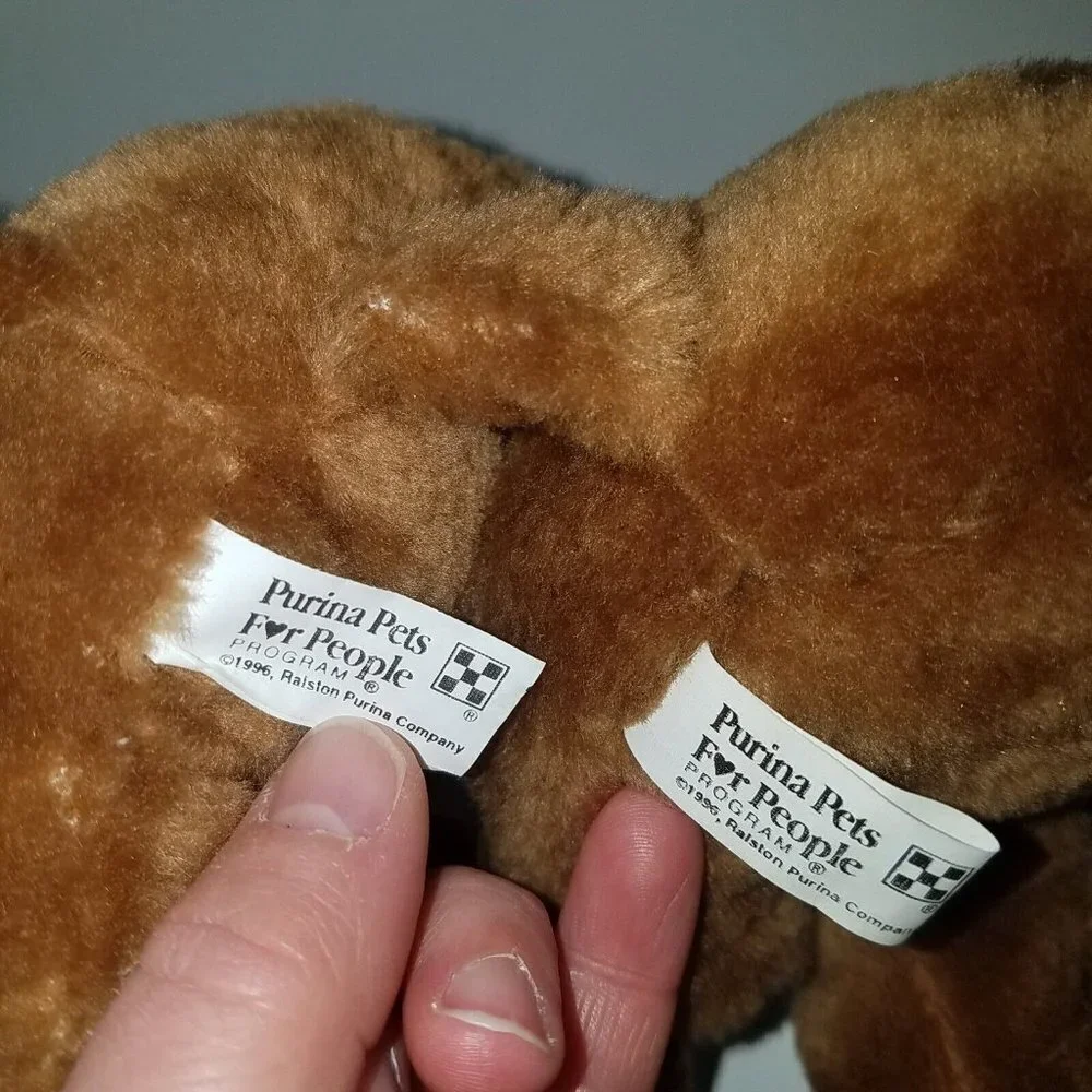 2 VTG 1996 Purina Pets For People Brown Puppy Dog Plush Lot 6